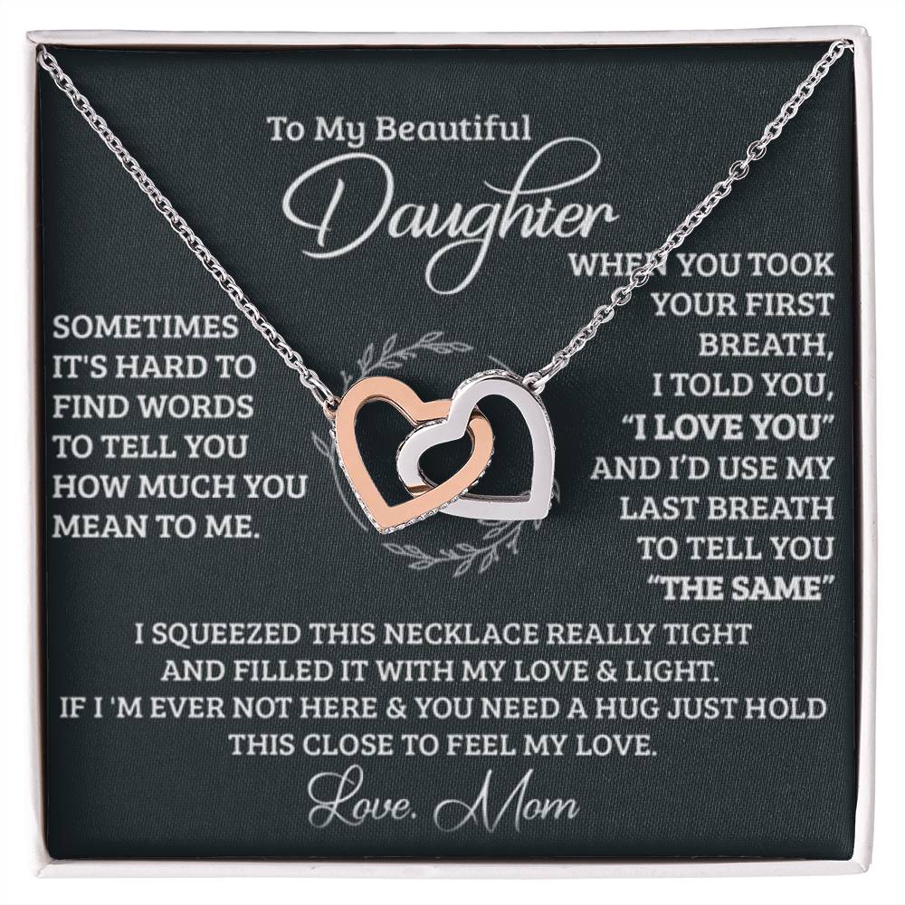 Feel My Love Daughter Interlocking Hearts Necklace