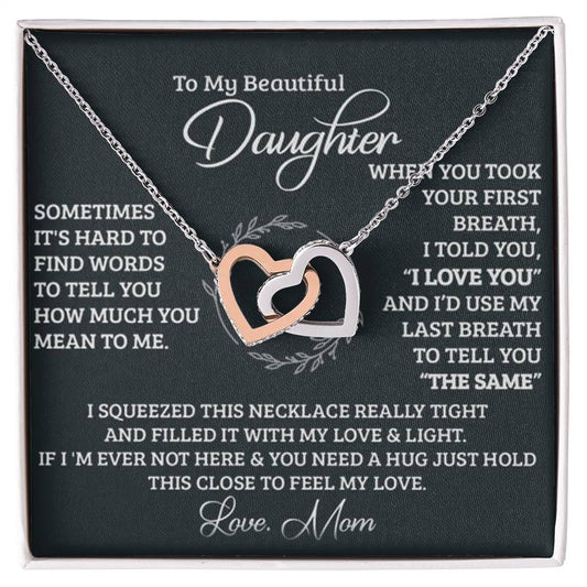 Feel My Love Daughter Interlocking Hearts Necklace