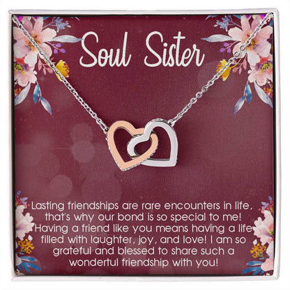 Birthday Gift For Best Friend Soul Sister Necklace Gift Gift For Best Friend Gift Interlocking Hearts Necklace Gift For Soul Sister Bff