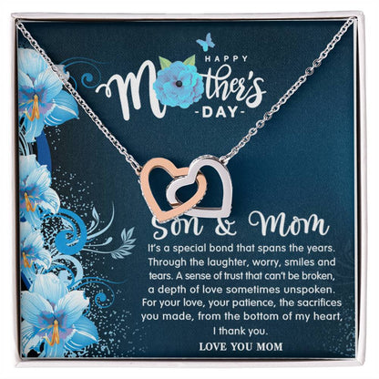 Forever Love - Son & Mom Necklace Interlocking Hearts Necklace