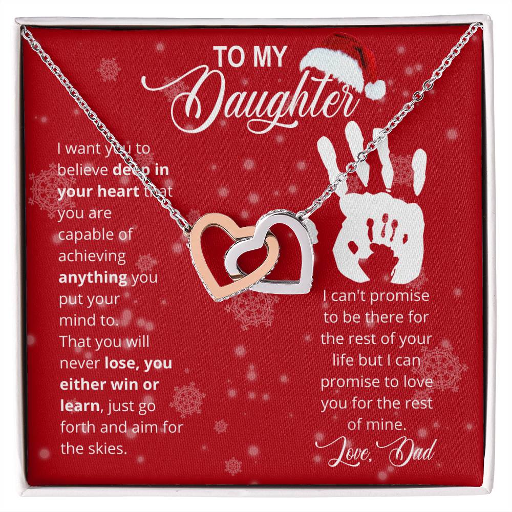 Christmas Gift For Daughter Interlocking Hearts Necklace