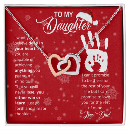 Christmas Gift For Daughter Interlocking Hearts Necklace