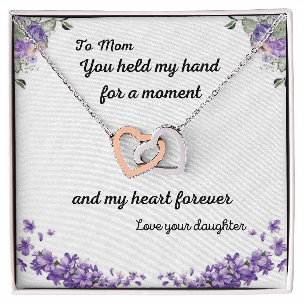You Held My Hand For Moment Necklace Interlocking Hearts Necklace