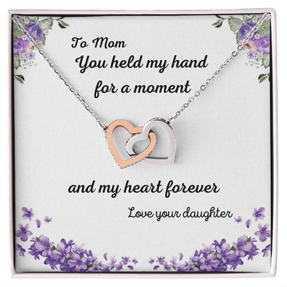 You Held My Hand For Moment Necklace Interlocking Hearts Necklace