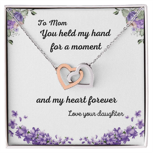 You Held My Hand For Moment Necklace Interlocking Hearts Necklace