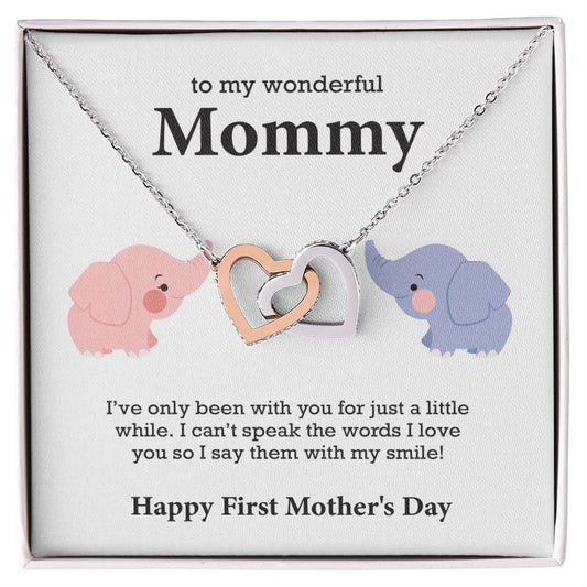 To My Wonderful Mommy Interlocking Hearts Necklace
