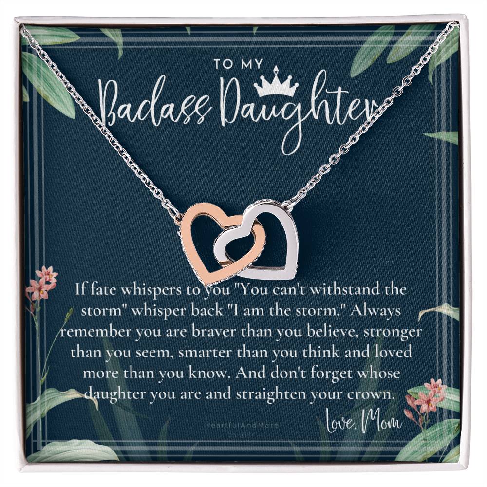 Daughter Gift From Mom Heart Necklace Daughter Gift Interlocking Necklace To Daughter Daughter Graduation Birthday Gift Necklace Interlocking Hearts Necklace