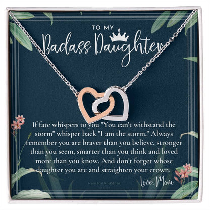 Daughter Gift From Mom Heart Necklace Daughter Gift Interlocking Necklace To Daughter Daughter Graduation Birthday Gift Necklace Interlocking Hearts Necklace