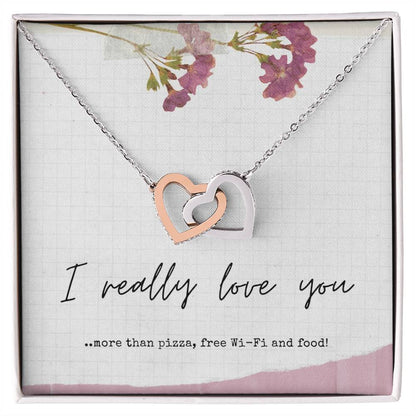 Gift For Girlfriend - Gift For Wife - Gift For Partner - Interlocking Hearts Necklace