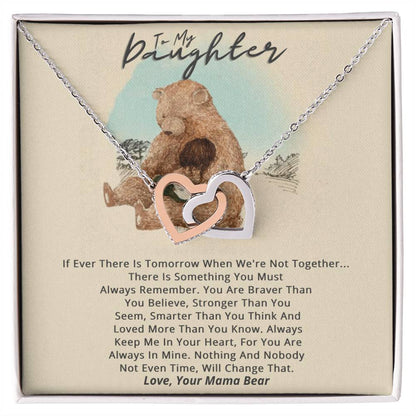 From Mama Bear To Daughter Necklace Gift Set Interlocking Hearts Necklace
