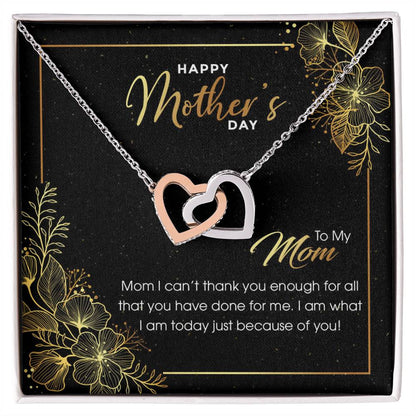 Gift For Mom - Thank You For All - The Interlocking Heart Necklace Interlocking Hearts Necklace