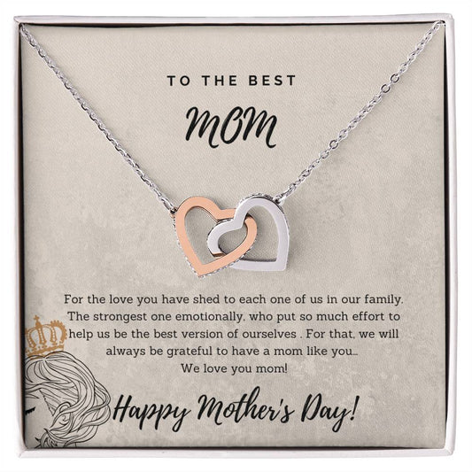 To The Best Mom Interlocking Heart Gift Necklace Interlocking Hearts Necklace