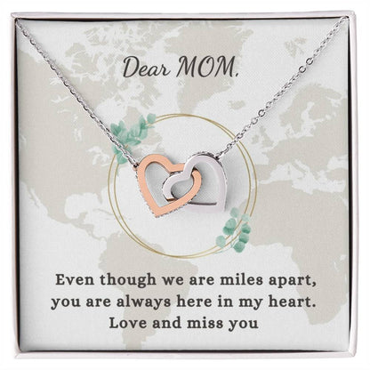 Gift For Long-Distance Mom - Interlocking Heart Necklace Interlocking Hearts Necklace