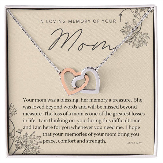 15 Loss Of Mother Interlocking Hearts Necklace