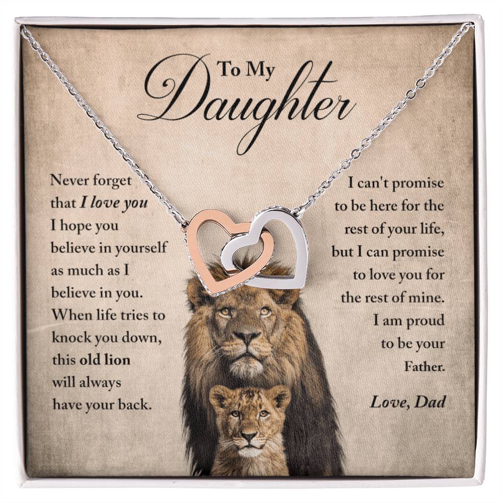 Daughter - Believe In Yourself - Necklace Interlocking Hearts Necklace