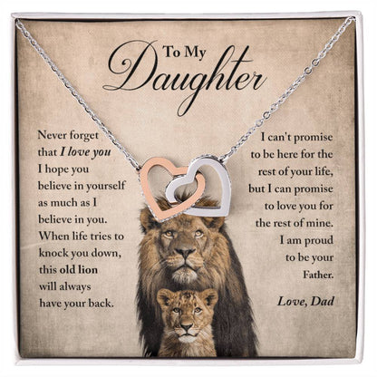 Daughter - Believe In Yourself - Necklace Interlocking Hearts Necklace