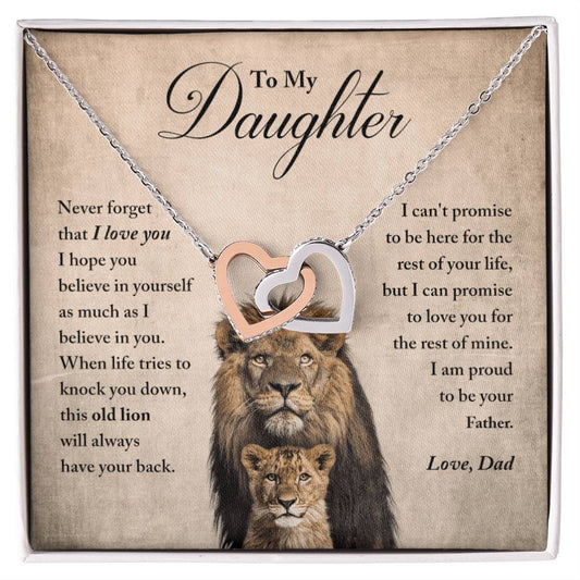 Daughter - Believe In Yourself - Necklace Interlocking Hearts Necklace