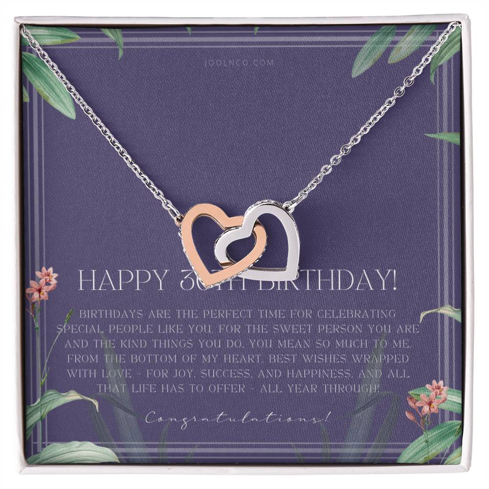 30Th Birthday Gifts For Women Necklace For Her 3 Decade Jewelry 30 Years Old 30Th Birthday Gift Necklace Jewelry Gift For Her Interlocking Hearts Necklace