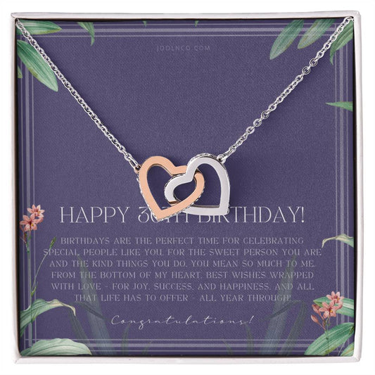 30Th Birthday Gifts For Women Necklace For Her 3 Decade Jewelry 30 Years Old 30Th Birthday Gift Necklace Jewelry Gift For Her Interlocking Hearts Necklace