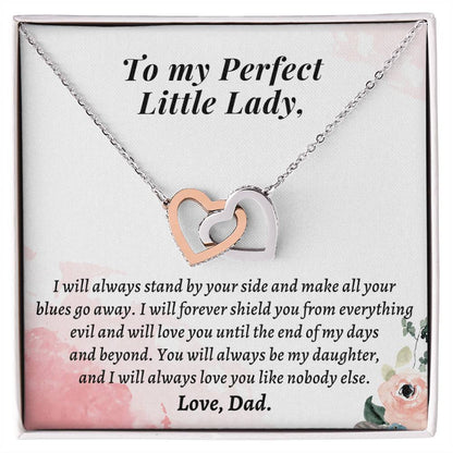 Gift For Daughter From Dad - I Will Always Love You Like Nobody Else Interlocking Hearts Necklace