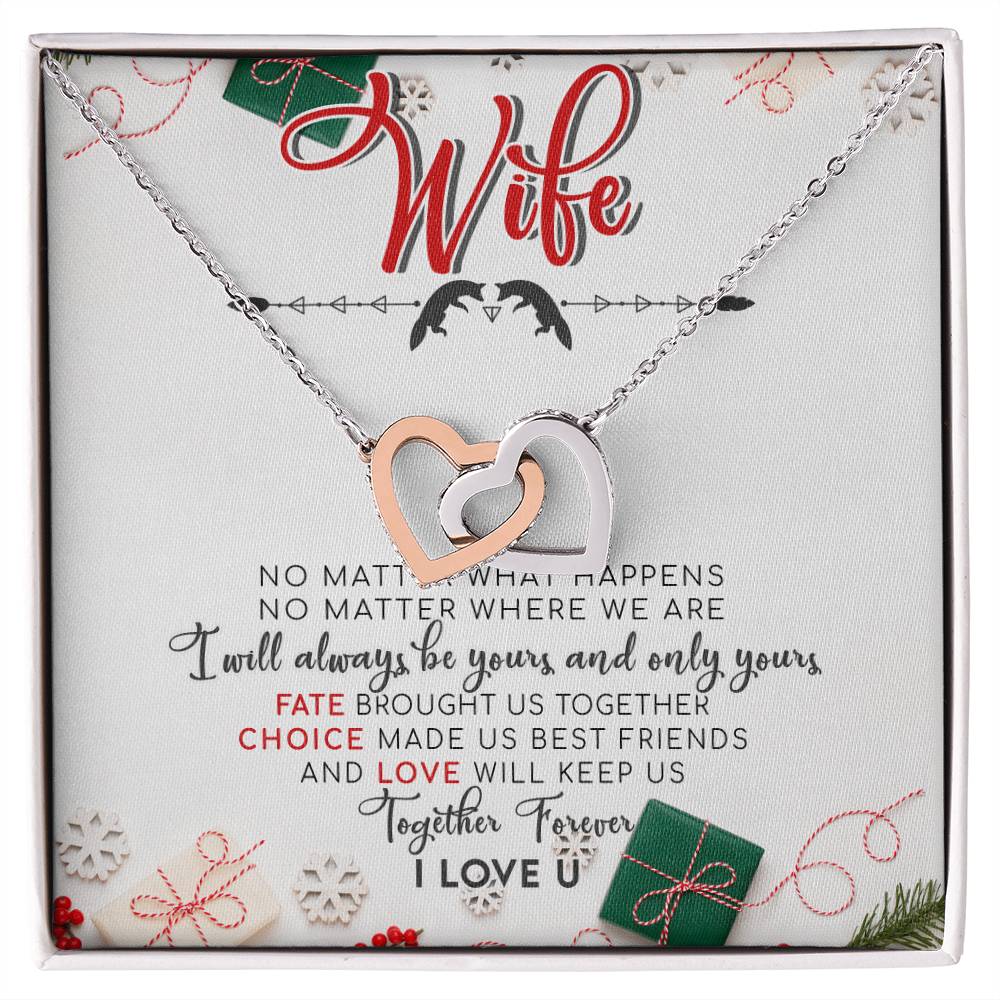 To My Wife Interlocking Hearts Necklace Message Card