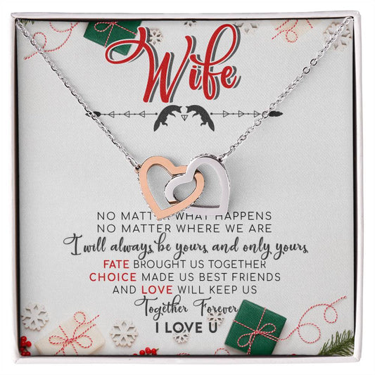 To My Wife Interlocking Hearts Necklace Message Card