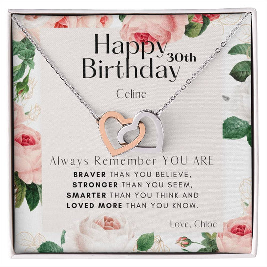Birthday Interlocking Hearts Necklace