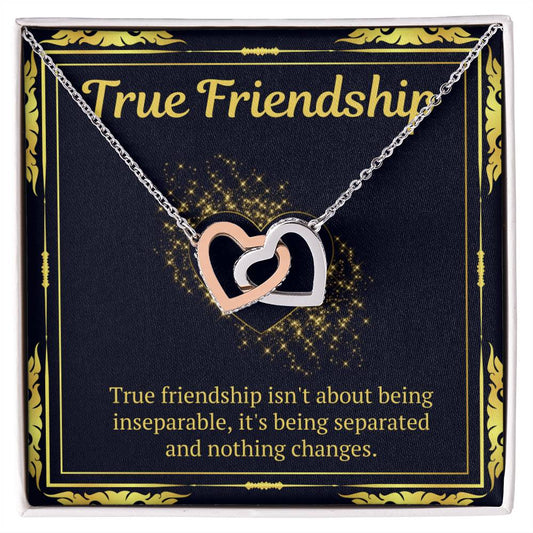 True Friendship Necklace Interlocking Hearts Necklace