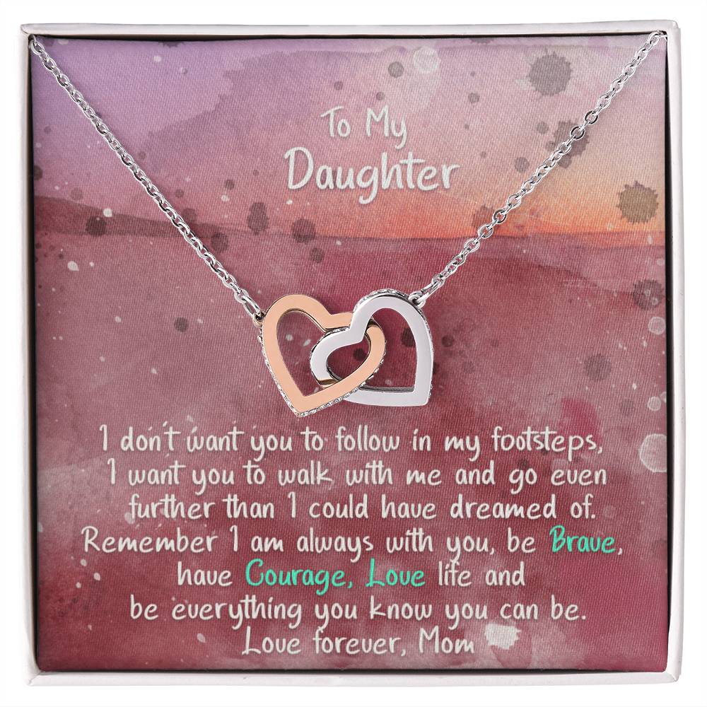 Daughter I Am Always With You - Hearts Necklace Interlocking Hearts Necklace