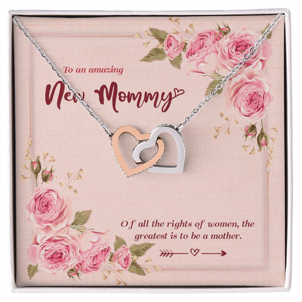 Amazing New Mom Mommy To Be Gift Pregnant Necklace Interlocking Hearts Necklace