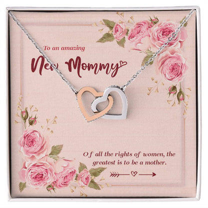 Amazing New Mom Mommy To Be Gift Pregnant Necklace Interlocking Hearts Necklace