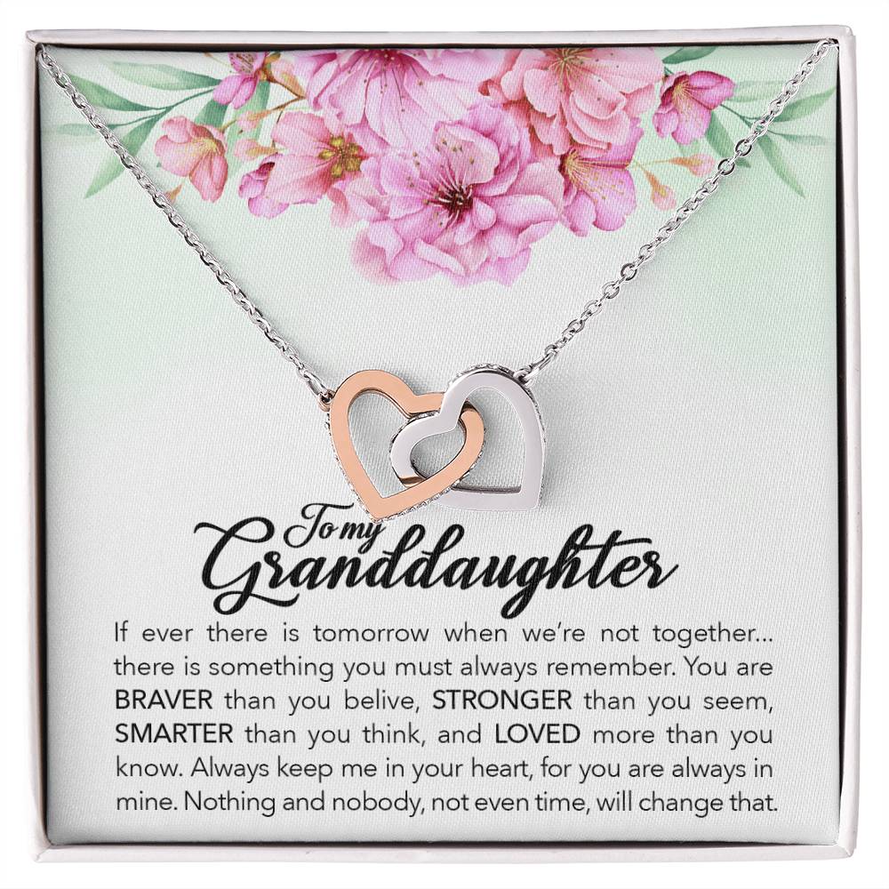 Collection Granddaughter - Braver Stronger Smarter - Necklace Interlocking Hearts Necklace