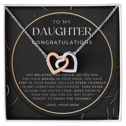 Daughter Graduation Gift Necklace For Her College Graduation Gift For Her High School Senior Graduation Class Of Interlocking Hearts Necklace