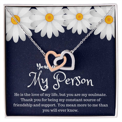 You Are My Person Interlocking Hearts Necklace