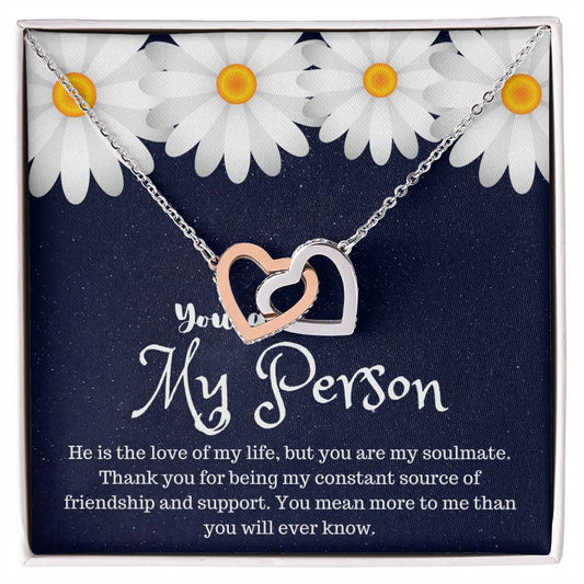 You Are My Person Interlocking Hearts Necklace