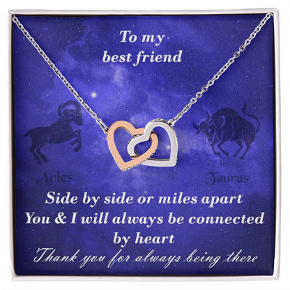 Aries To Taurus Best Friend Interlocked Hearts Necklace Interlocking Hearts Necklace