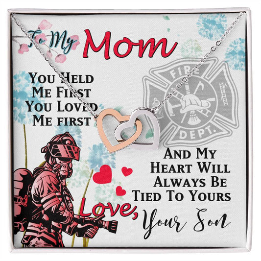 Firefighter'S Mom - Interlocking Heart Necklace Interlocking Hearts Necklace