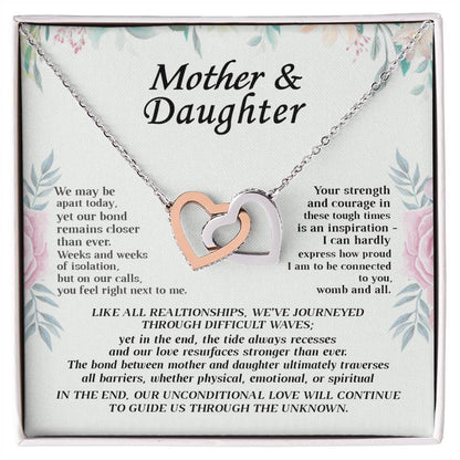 Gift For Mom - Our Bond Remains Closer Than Ever - Interlocking Interlocking Hearts Necklace