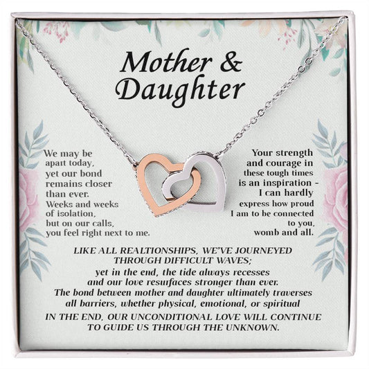 Gift For Mom - Our Bond Remains Closer Than Ever - Interlocking Interlocking Hearts Necklace