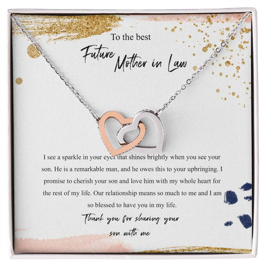To The Best Future Mother In Law Interlocking Hearts Necklace