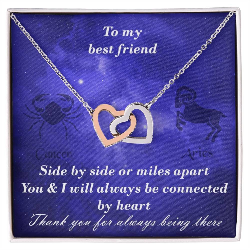 Cancer To Aries Best Friend Interlocked Hearts Necklace Interlocking Hearts Necklace