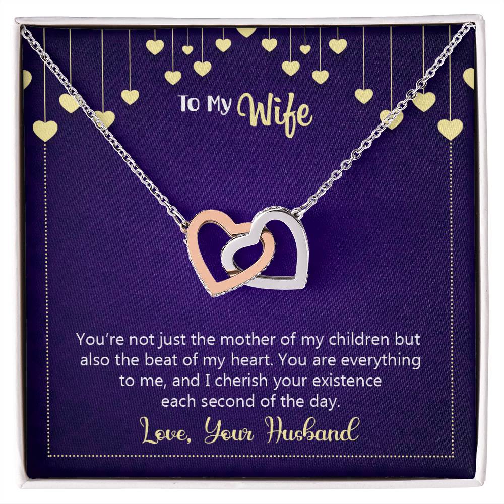 To My Wife Necklace Interlocking Hearts Necklace