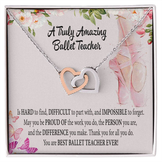 Ballet Teacher Interlocking Hearts Necklace