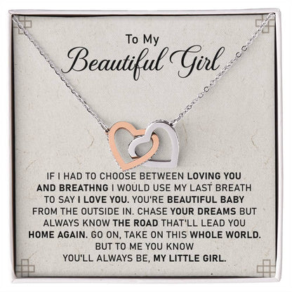 Gift For Daughter From Dad Birthday Gift For Daughter Christmas Gift For Daughter?? Interlocking Hearts Necklace