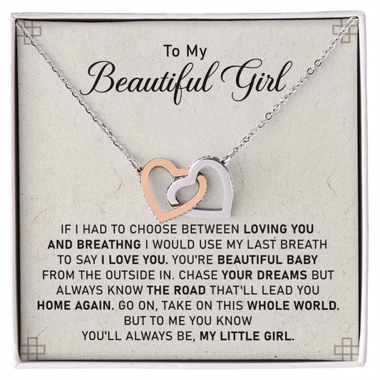 Gift For Daughter From Dad Birthday Gift For Daughter Christmas Gift For Daughter?? Interlocking Hearts Necklace