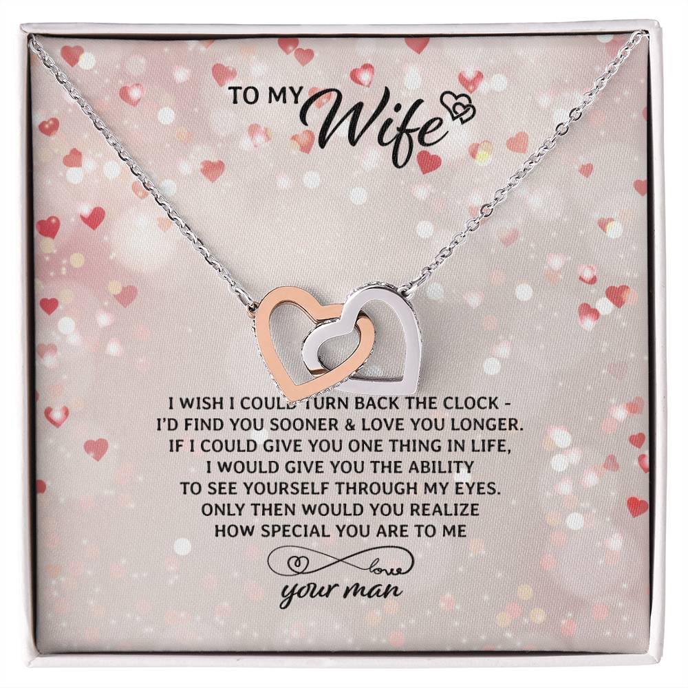 To My Wife Necklace Interlocking Hearts Necklace