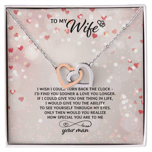 To My Wife Necklace Interlocking Hearts Necklace
