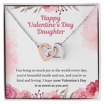 Valentine'S Gift For Daughter- Hope Your Valentine'S Day Is As Sweet As You Are Interlocking Hearts Necklace