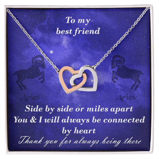 Aries To Aries Best Friend Interlocked Hearts Necklace Interlocking Hearts Necklace