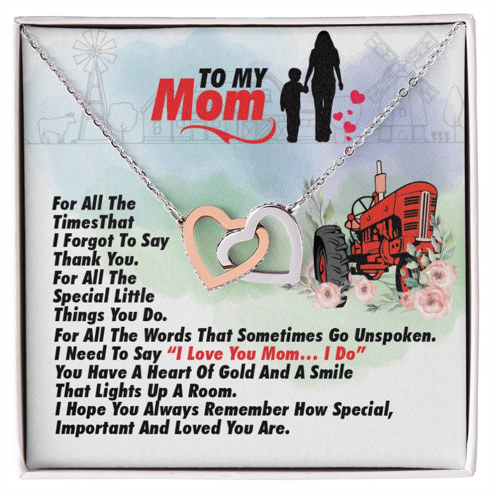 Farmer'S Mom - Interlocking Heart Necklace Interlocking Hearts Necklace